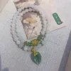 Fresh and delicate ~ Natural strawberry crystal Tianshan jade bracelet for women, double ring crystal flower bracelet, elegant and versatile accessory Specification image